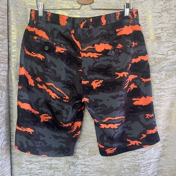 Split Orange/Black And Gray Como Surfer Skater Shorts Size 32 - Picture 7 of 15